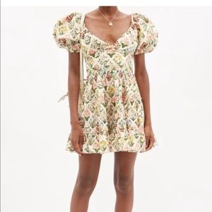 NWT Agua by Agua Bendita Manzanilla Magdalena Amane floral puff sleeve dress